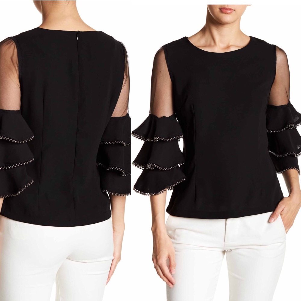 Black top with net flare hand
